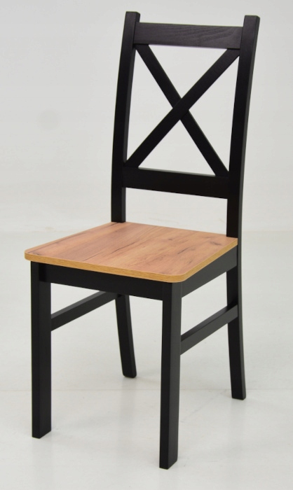 4 krzesła drewniane do jadalni CZARNY + CRAFT Głębokość mebla 40 cm