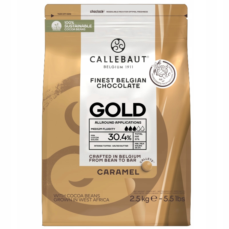 Czekolada Callebaut Biała słony karmel Gold 2,5 kg