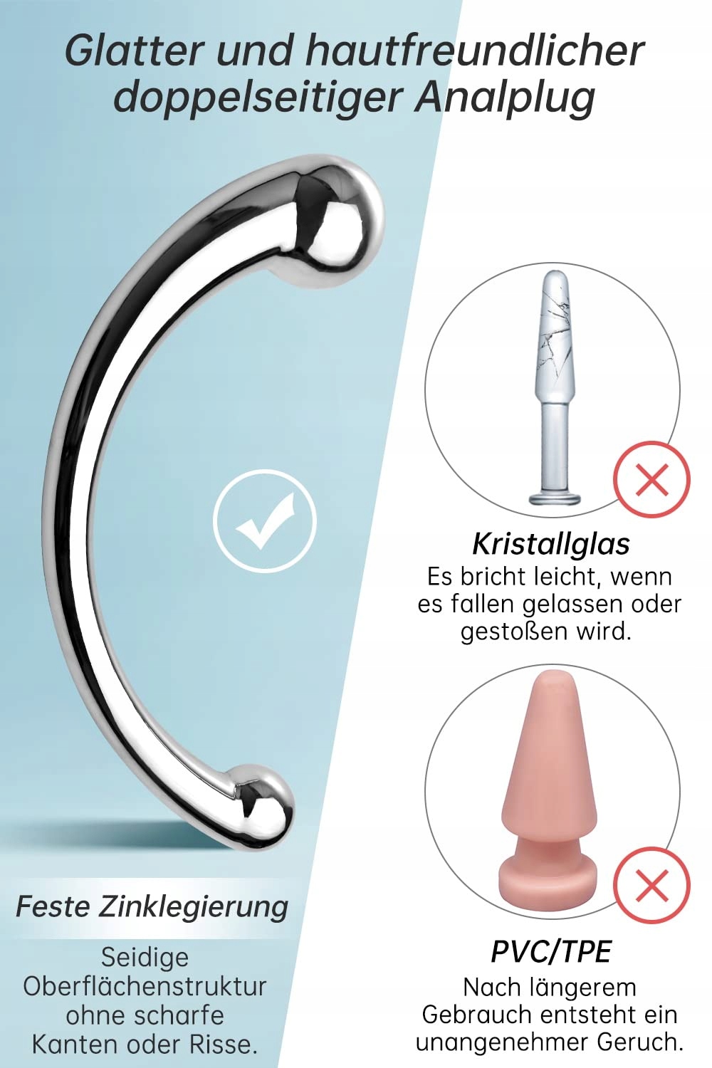 ROLUCK Metalowy Korek Analny Dildo G-Punkt Stymulator Dla Mężczyzn i Kobiet — miniatura 4