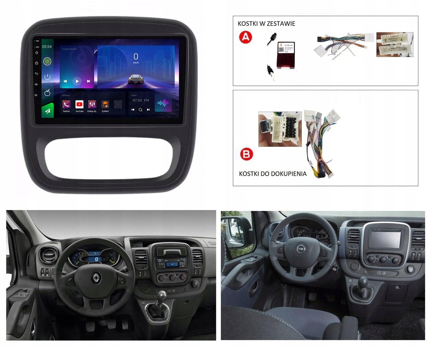 RADIO GPS ANDROID OPEL VIVARO 2014-2021 WIFI 16GB Funkcje ekran dotykowy odtwarzanie muzyki z iPhone'a/iPoda