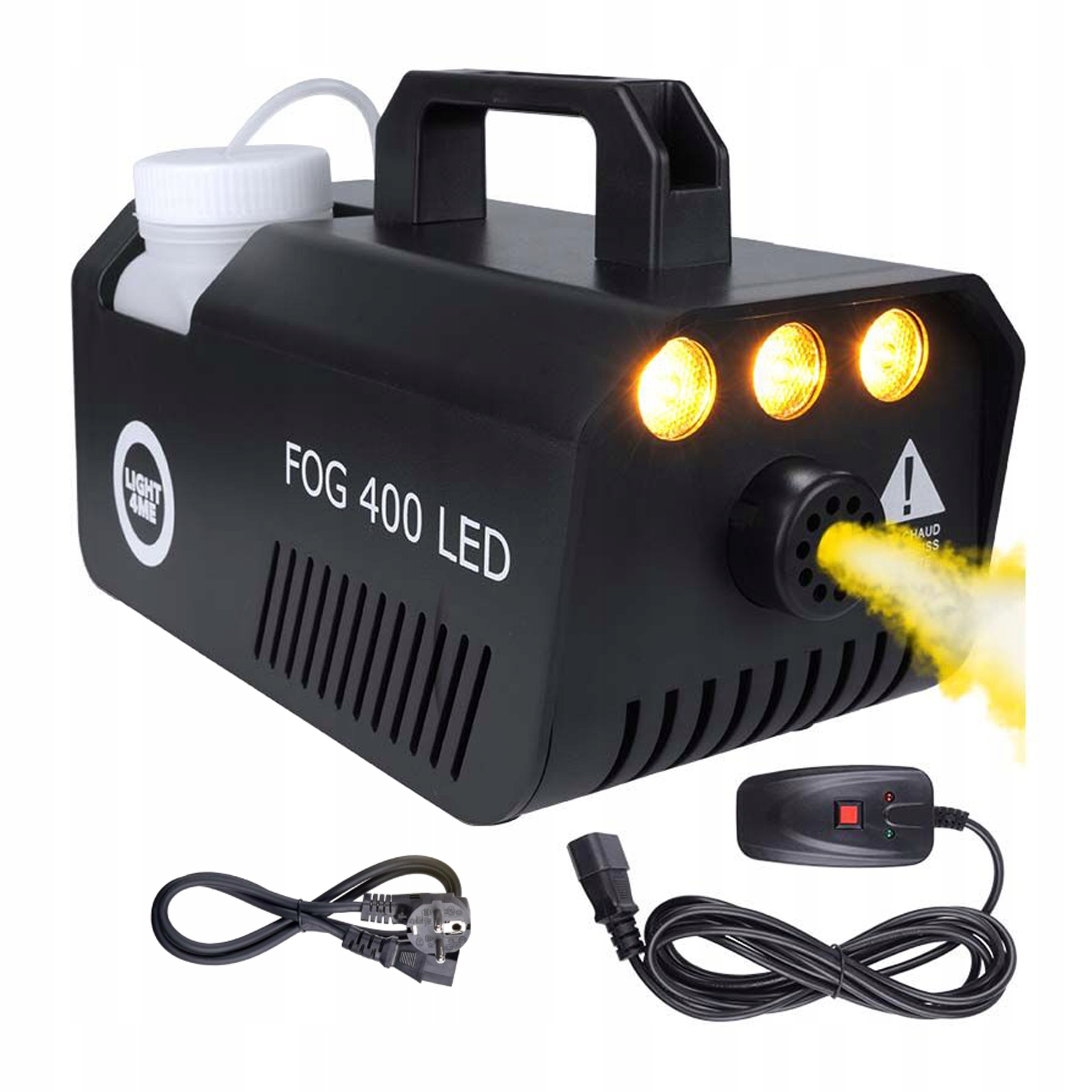 Wytwornica Dymu Wydajna 400W Podświetlenie Led Przewodowy Pilot Wesele Dj