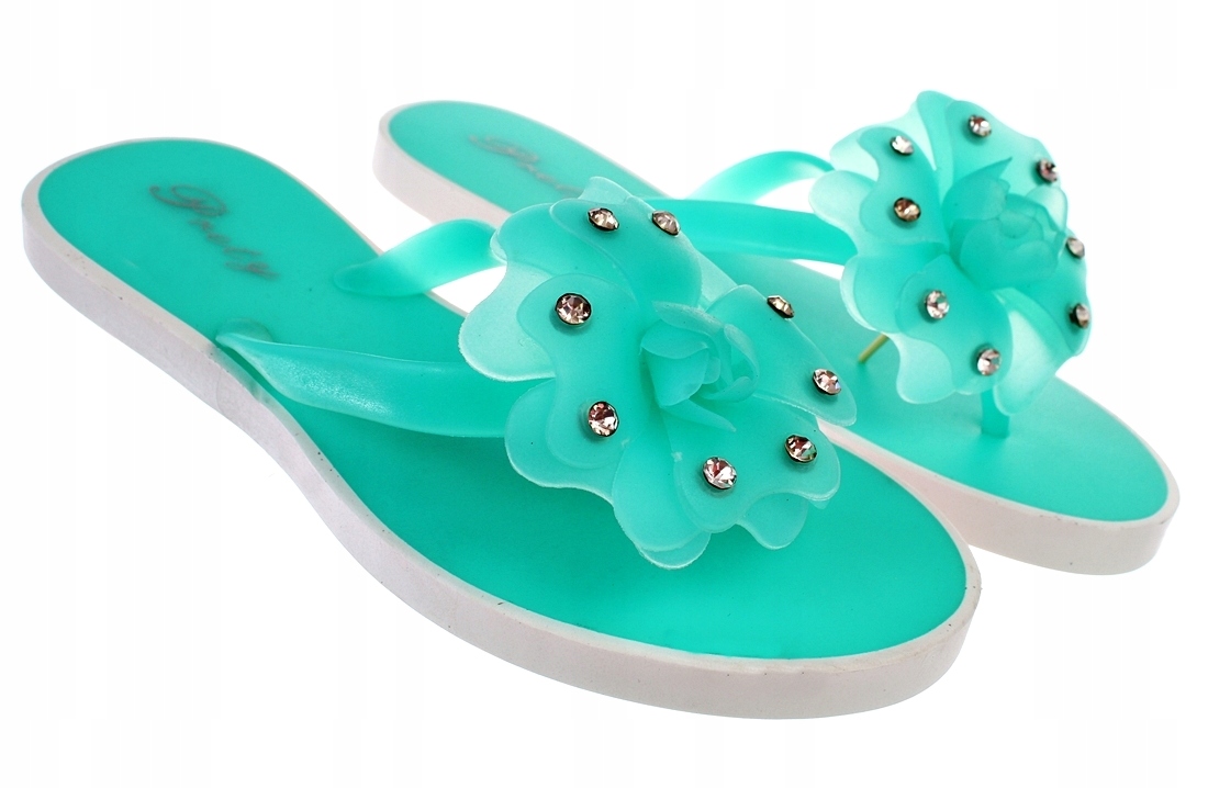 KLAPKI JAPONKI ZIELONE MELISKI KWIAT 6236 roz. 39