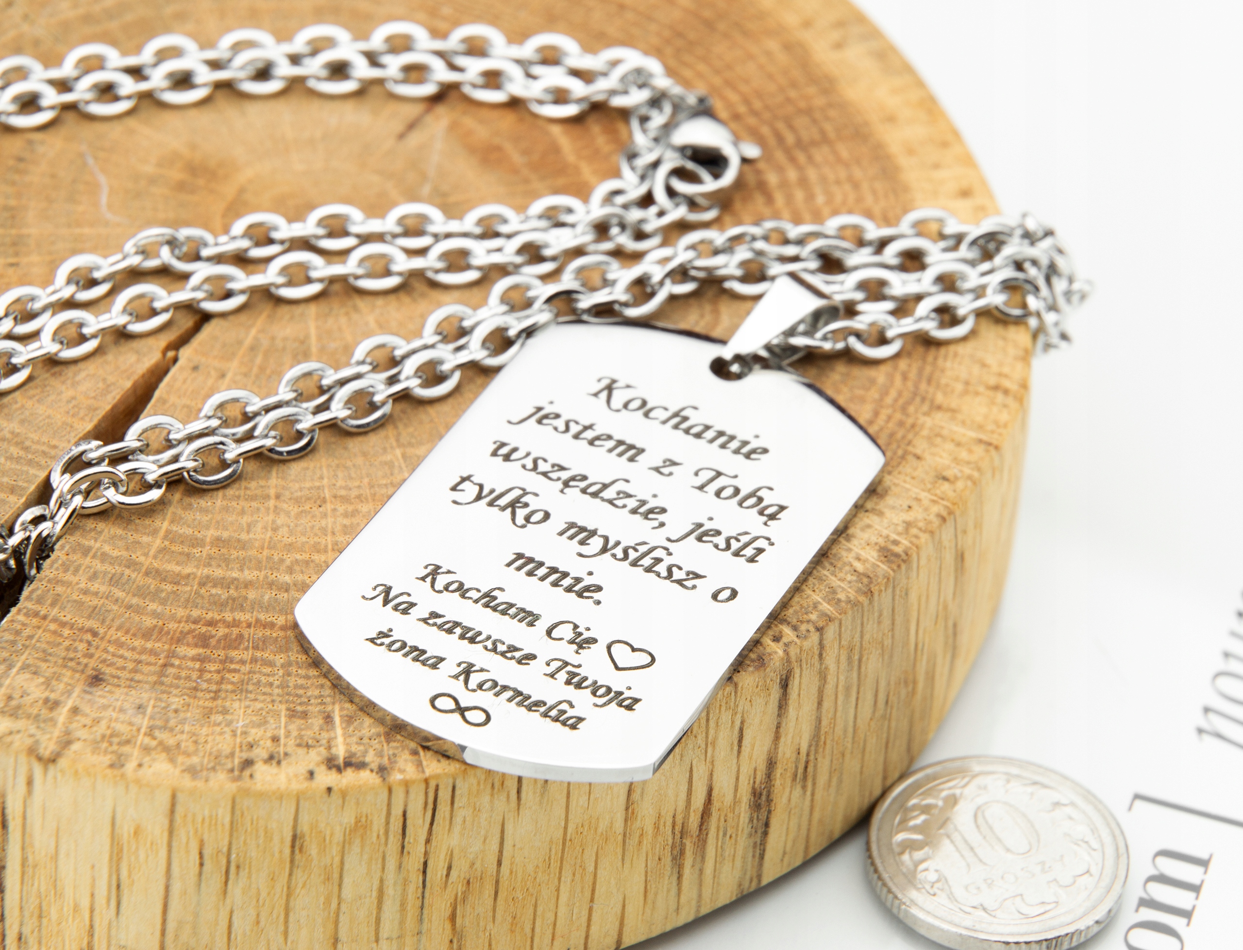 NIEŚMIERTELNIK MĘSKI NASZYJNIK STAL SZLACHETNA GRAWER Marka JADA