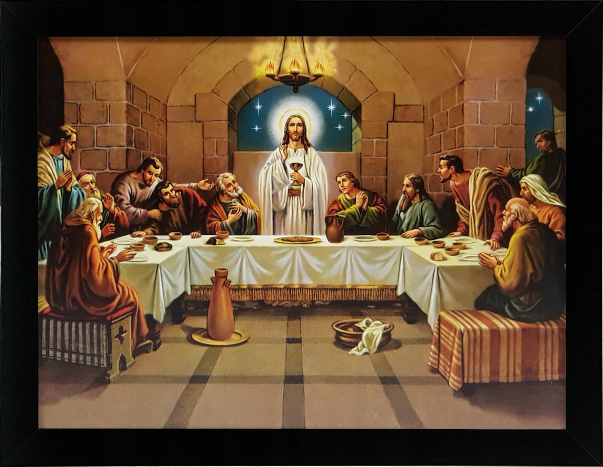 

Obraz 35x45 Ostatnia Wieczerza Jezus Czarna Rama