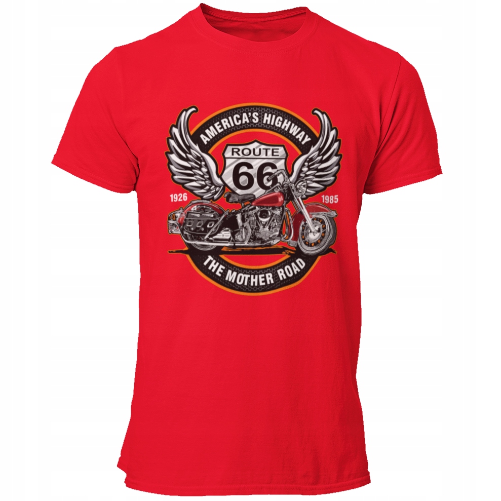

Koszulka Męska Route 66 Harley Motocykl Motor