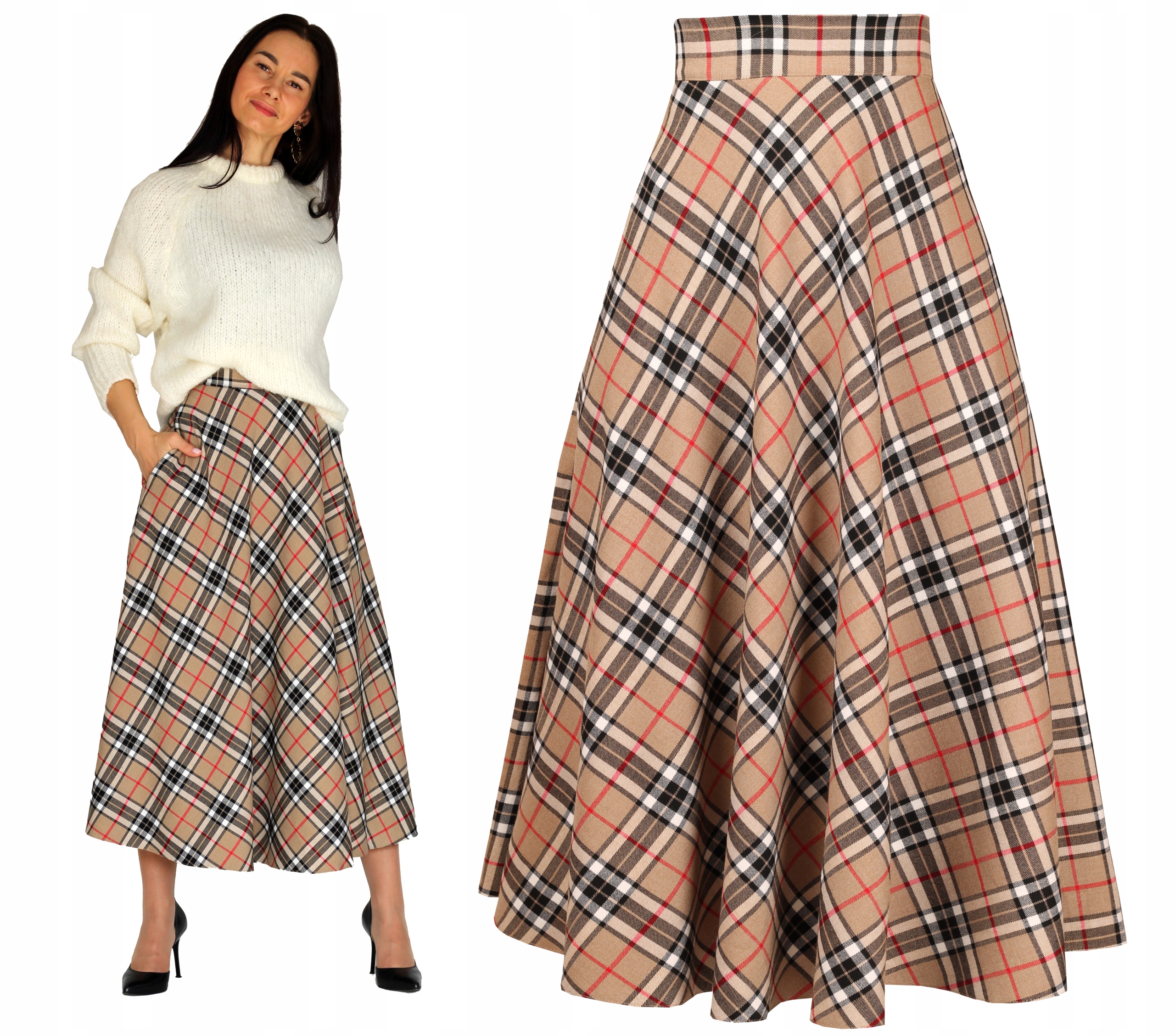 

M 83cm Krata K1 spódnica burberry półkoła długa