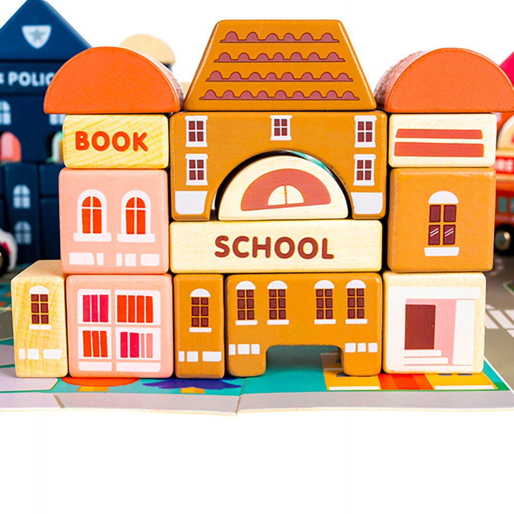 Klocki edukacyjne 115szt. MIASTO z Puzzle Mata na Prezent Urodziny Rodzaj zestaw