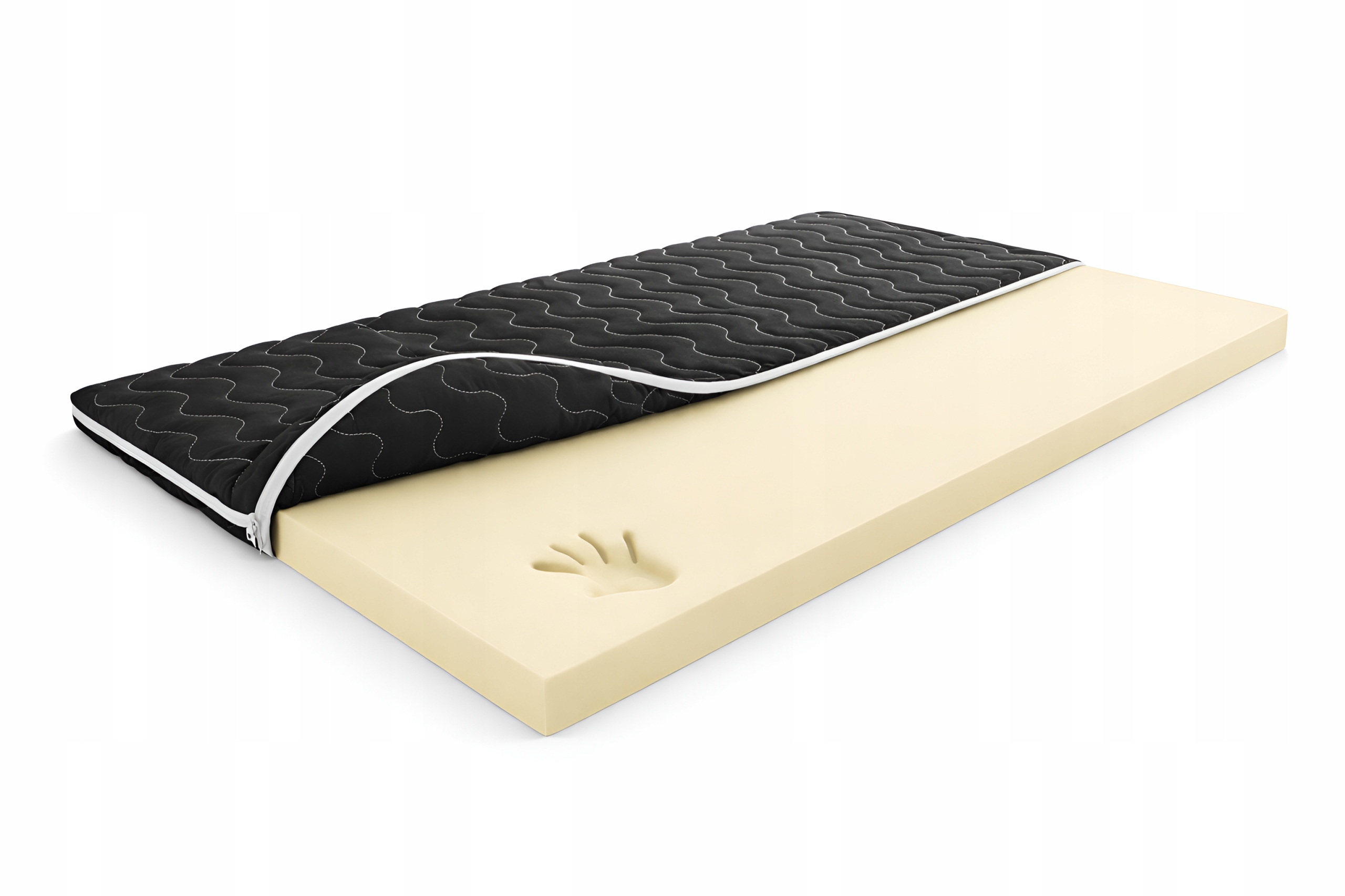 Materac nawierzchniowy Topper Visco 9cm 140x200 Czarny Memory Nakładka