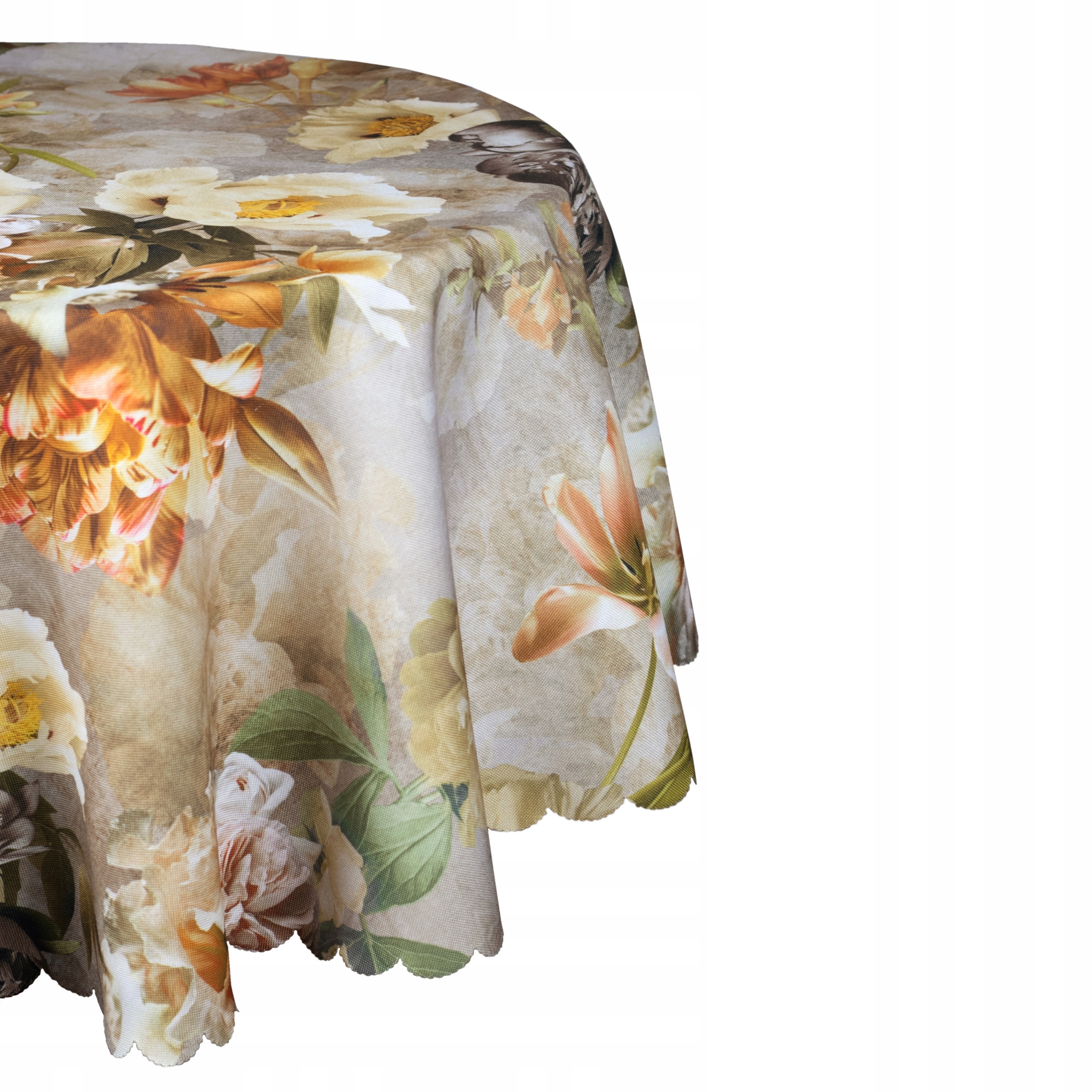 

Obrus owalny wymiar 130x180 plamoodporny w kwiaty