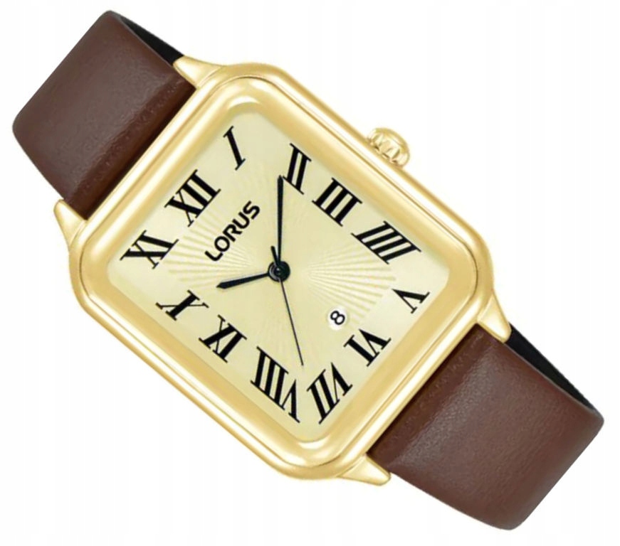 Zlaté Ocelové Dámské Klasické Obdélníkové Hodinky Lorus RH742BX9