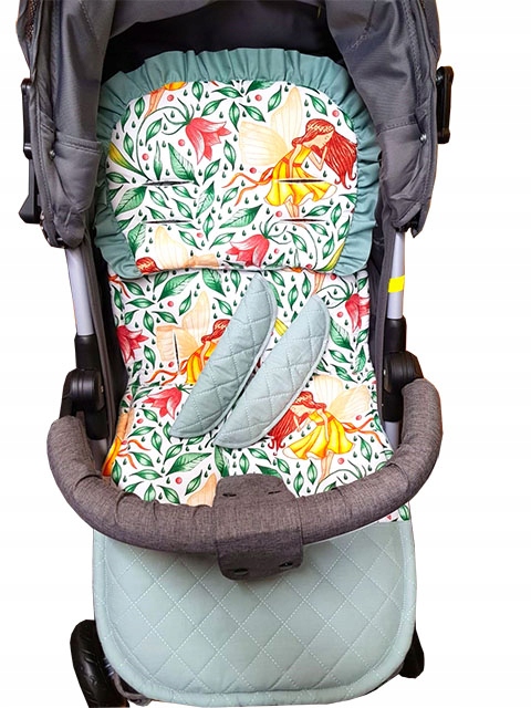 WKŁADKA DO SPACERÓWKI PIKOWANA Z PODUSZKĄ I PASAMI