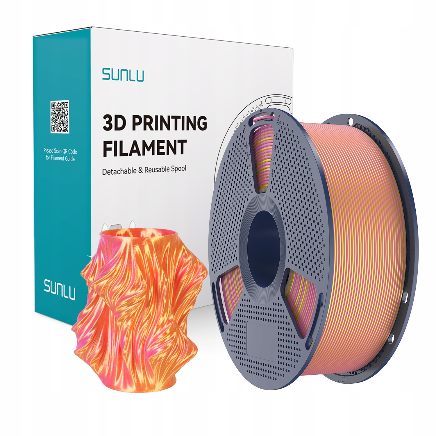 FILAMENT SUNLU SILK PLA+ DUAL COLOR RÓŻOWY ZŁOTY PINK GOLD 250G