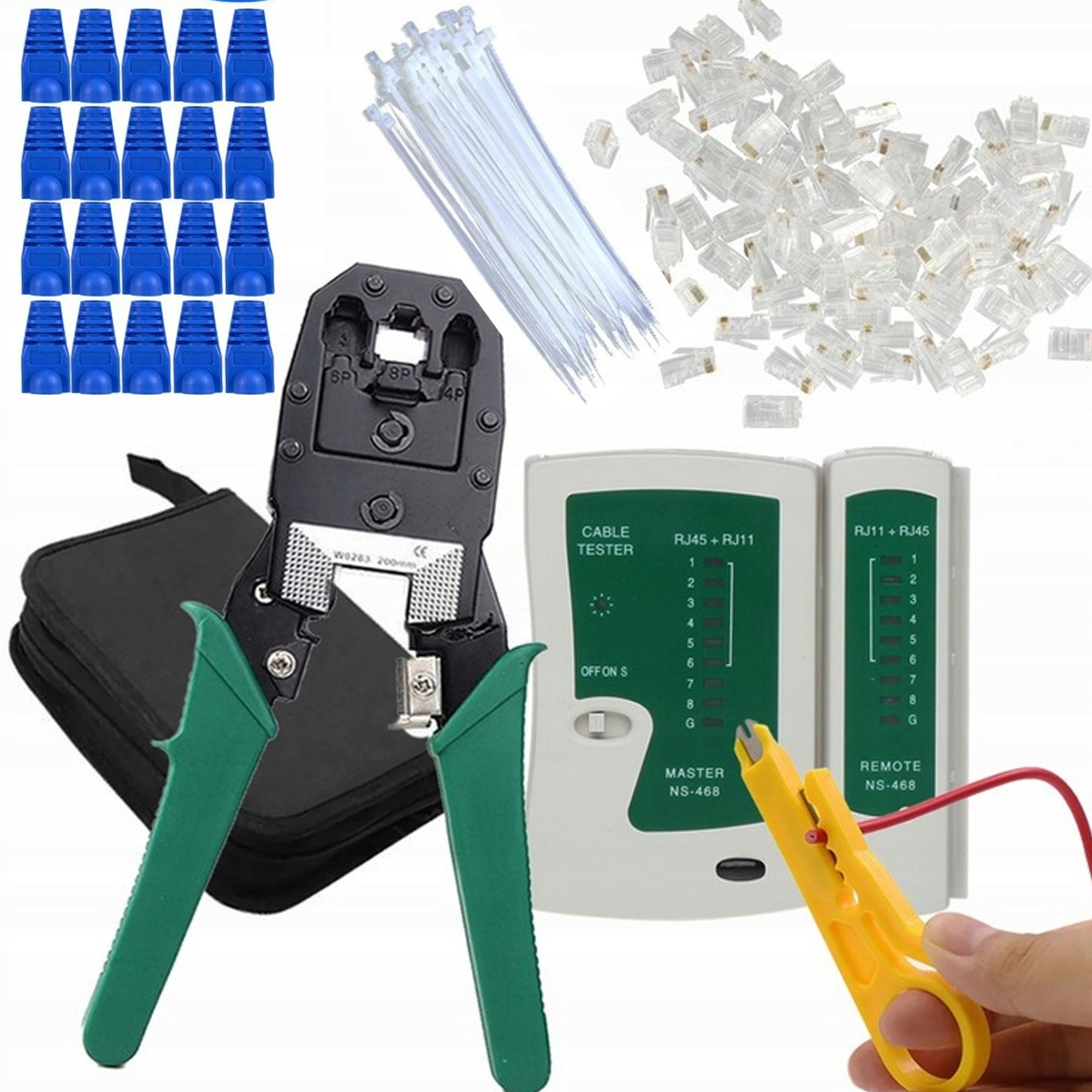 

Zestaw Narzędzi Sieciowych RJ45 Tester Zaciskarka