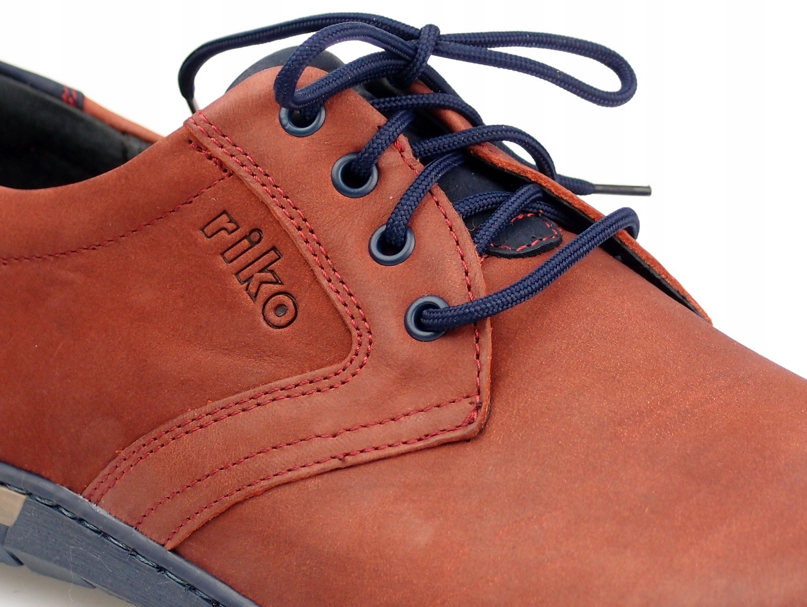 HUSAR półbuty casual szyte SKÓRA PL927 CZERWONE 43 Model PL927