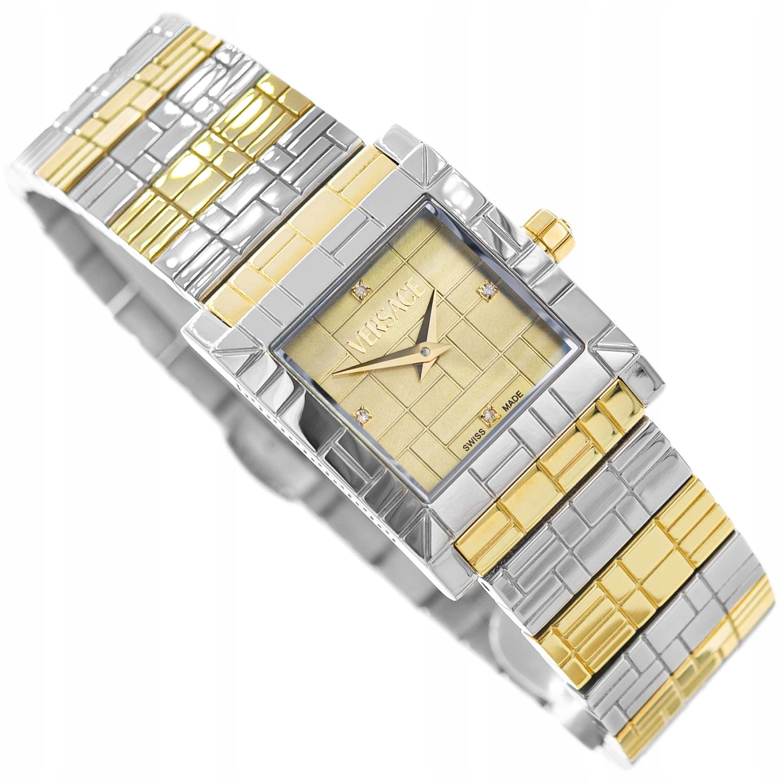 Dámské Hodinky Versace VE9B00424 Mosaic Stříbrno-zlaté Na Náramku