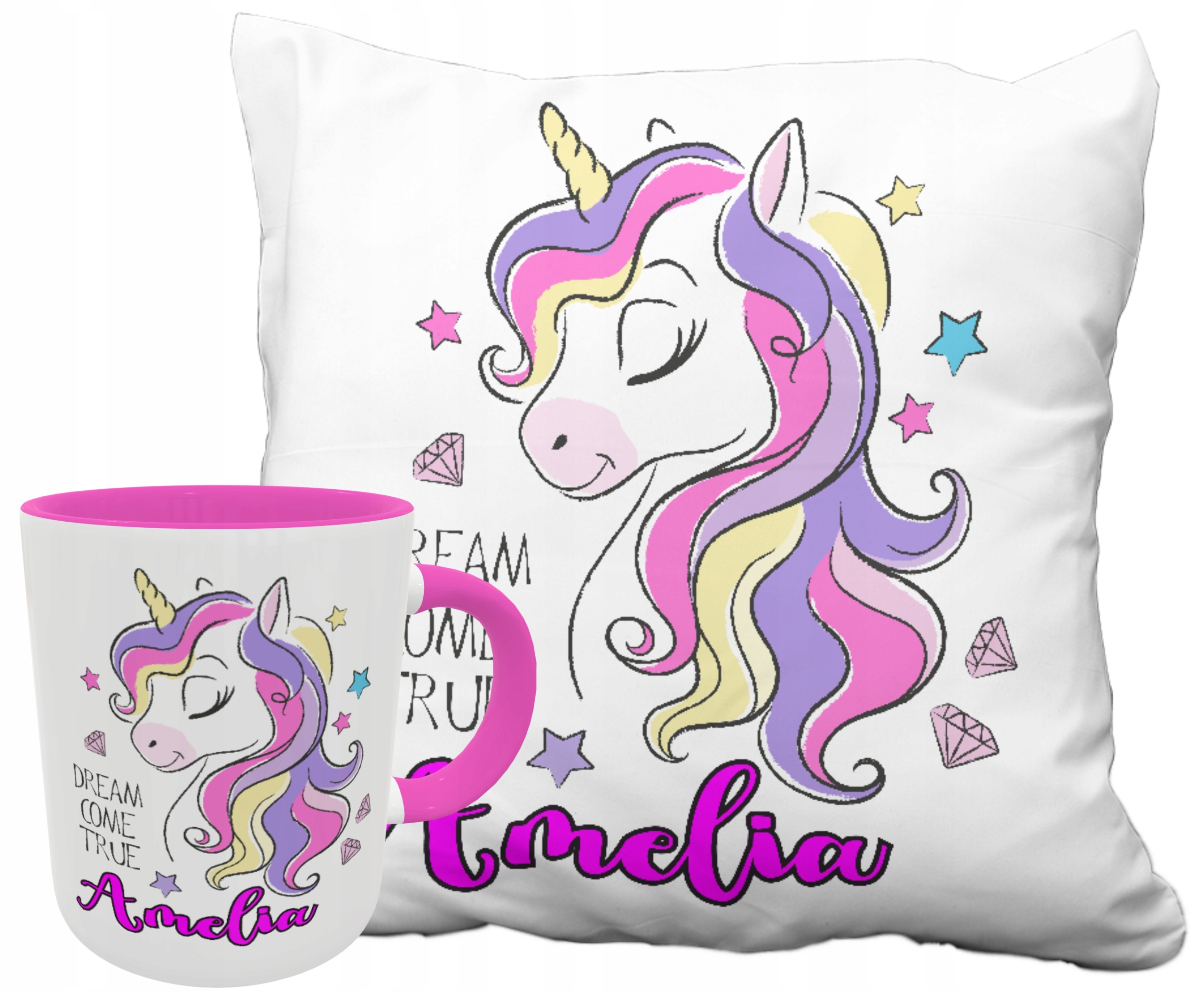 

Kubek Różowy 330 Poduszka 40x40 Unicorn Jednorożec
