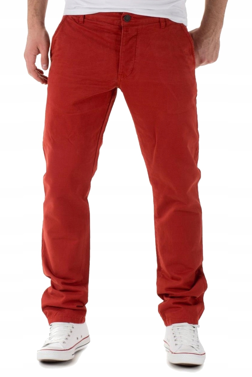 Jack Jones Chinosy Męskie Ceglaste Regularne Spodnie Casual 31/32 pas 82cm