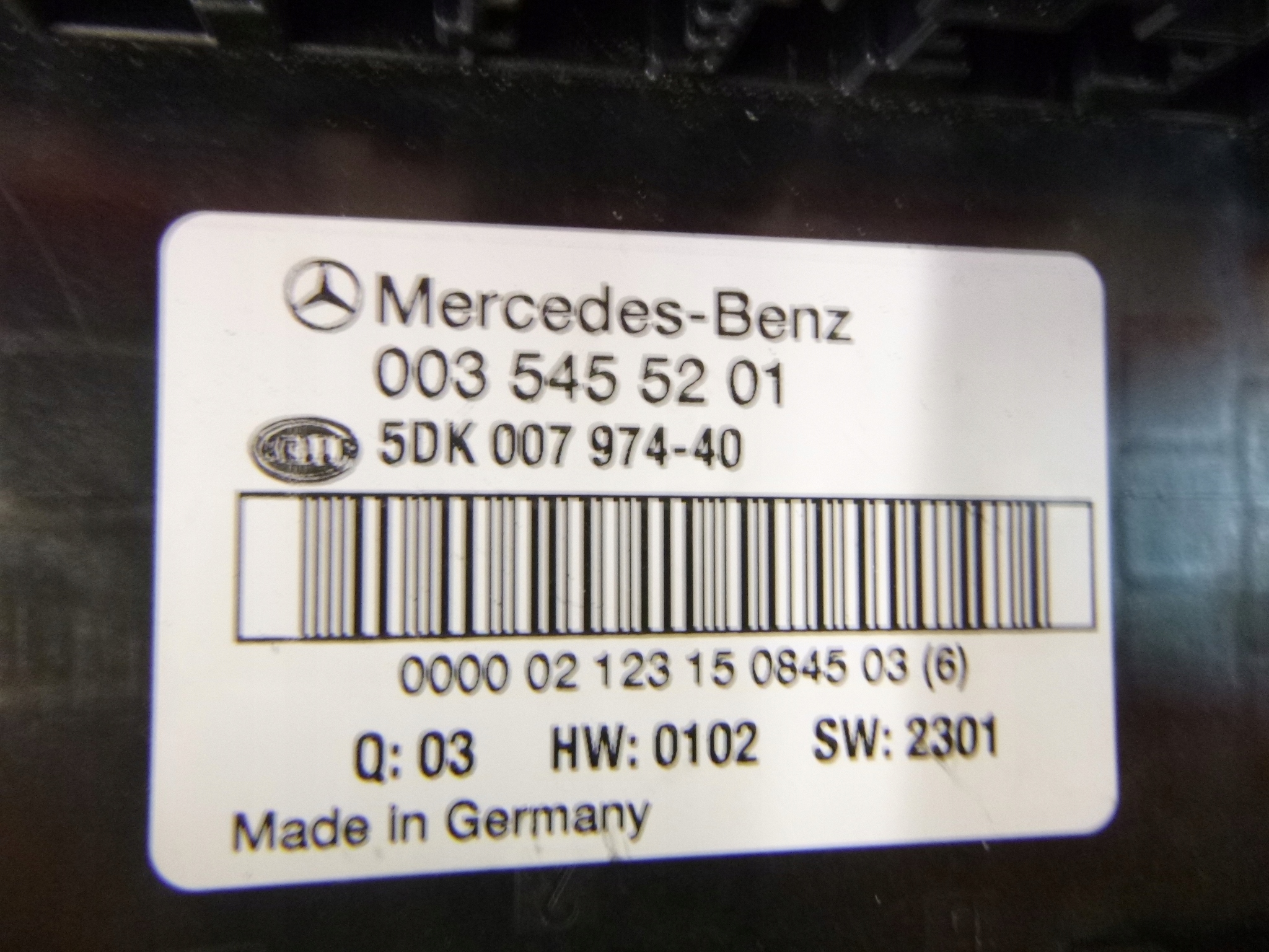 computer control unit module SAM rear Mercedes W203 2.0 02r. 0035455201