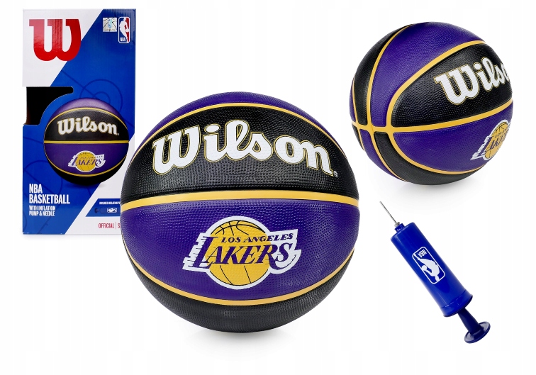 Wilson Piłka do koszykówki Nba Lakers Rozmiar 7 pompka, Outdoor