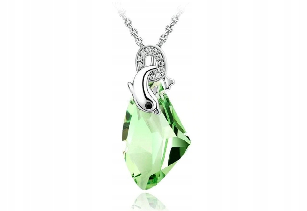 

Piękny srebrny naszyjnik Swarovski Crystal delfin