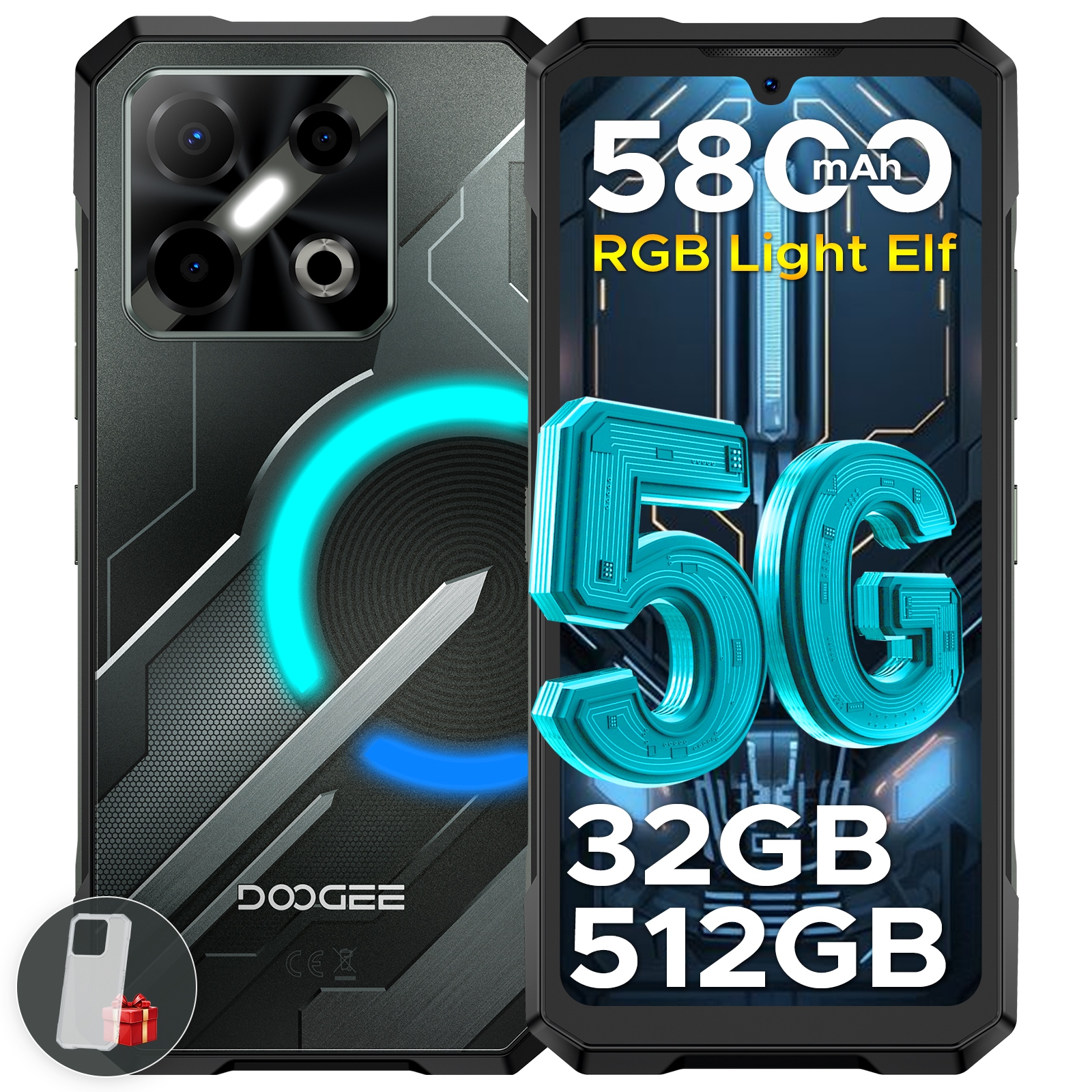 Smartfón Vojenský pancier Doogee Bladegtpro 5G 12/512GB Nfc Sim Android
