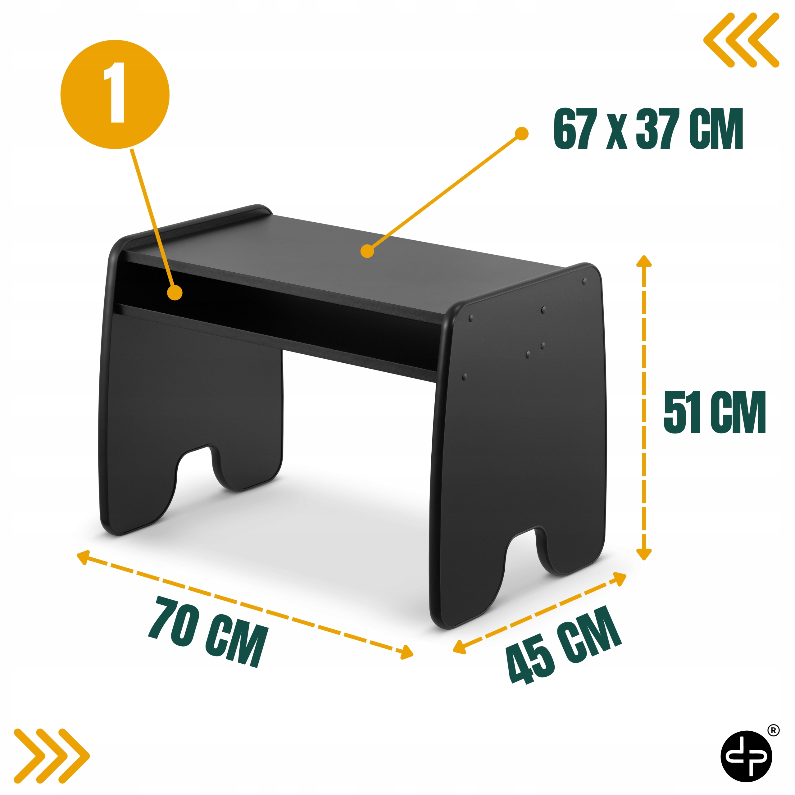 STOLIK I KRZESEŁKO DLA DZIECI ZESTAW PREMIUM CZARNY SOLIDNY BEZPIECZNY Marka defiPad
