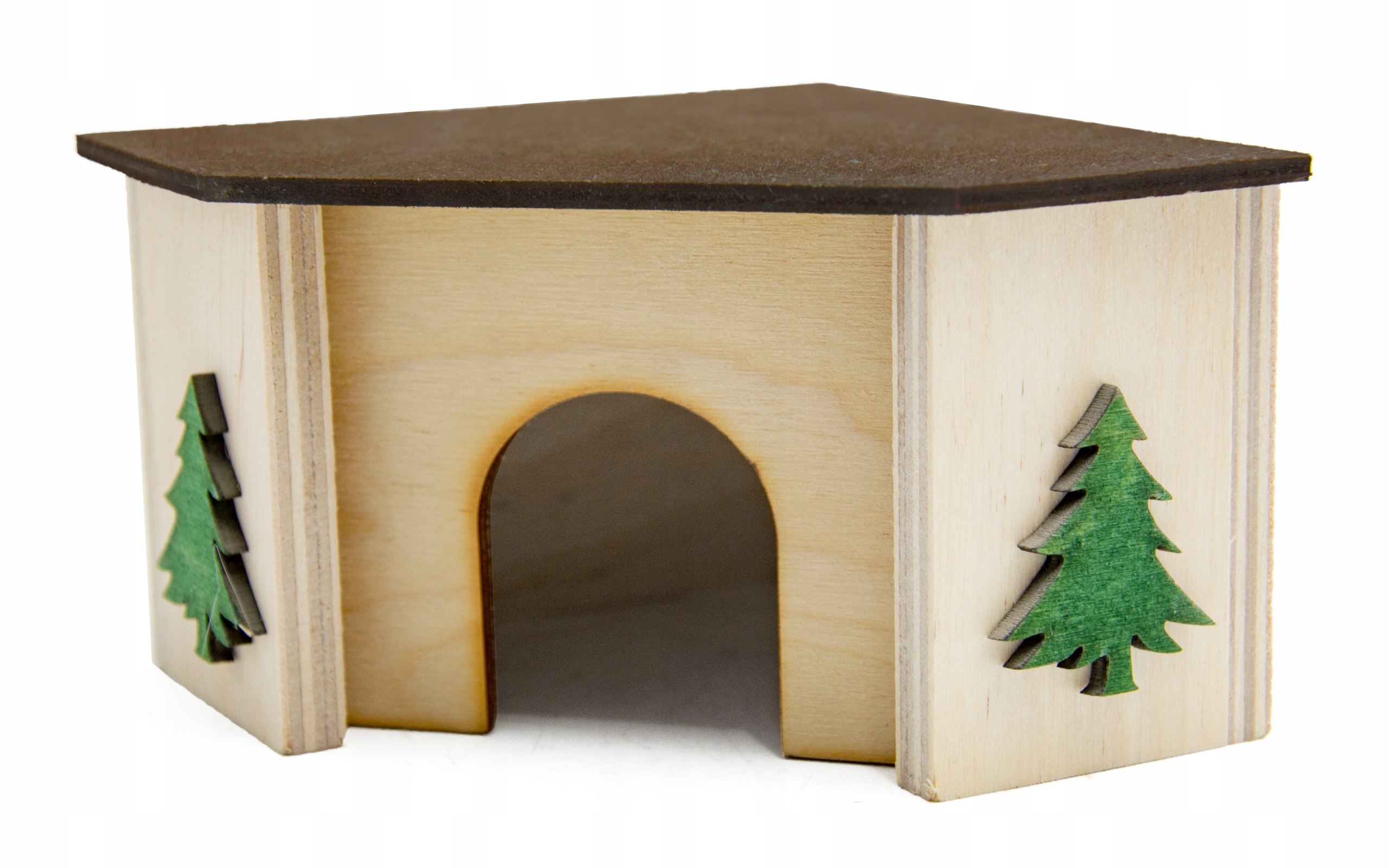 DREWNIANY DOMEK KLATKA DLA CHOMIKA MYSZY GRYZONIA Głębokość produktu 10.5 cm