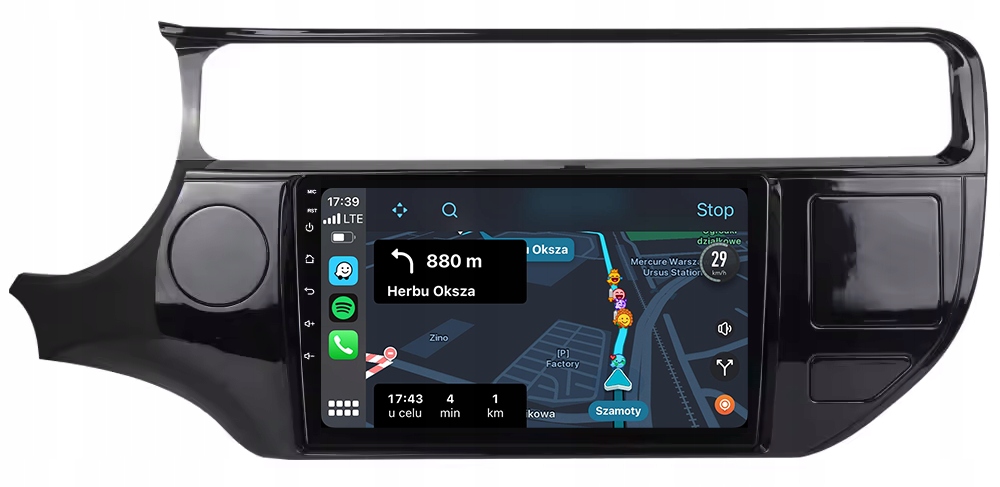 Kia Rio 2011-2017 Rádio Navigace Android Carplay Mapy 8GB/128GB Dsp
