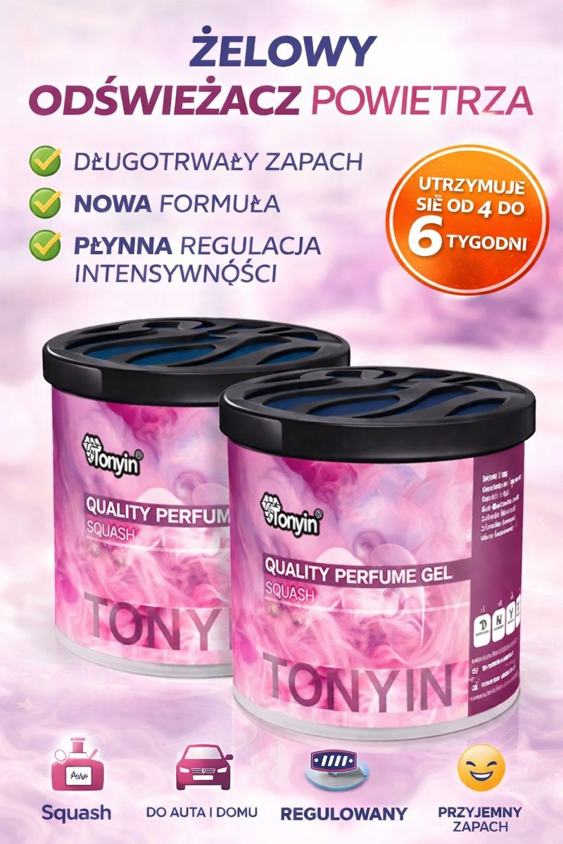 Tonyin Quality Perfume Gel (squash) Luksusowy zapach do samochodu w żelu
