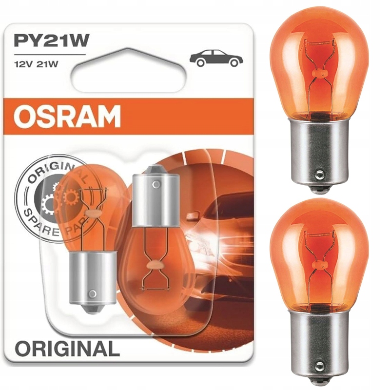 2X Żarówka Osram PY21W 12V 21W BAU15S Orginal Kierunkowskazy Pomarańczowa