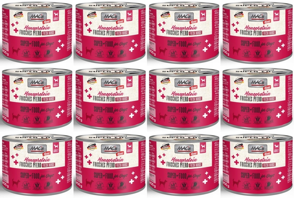 Levně MAC's Pes Monoprotein Konina 12 x 200 g