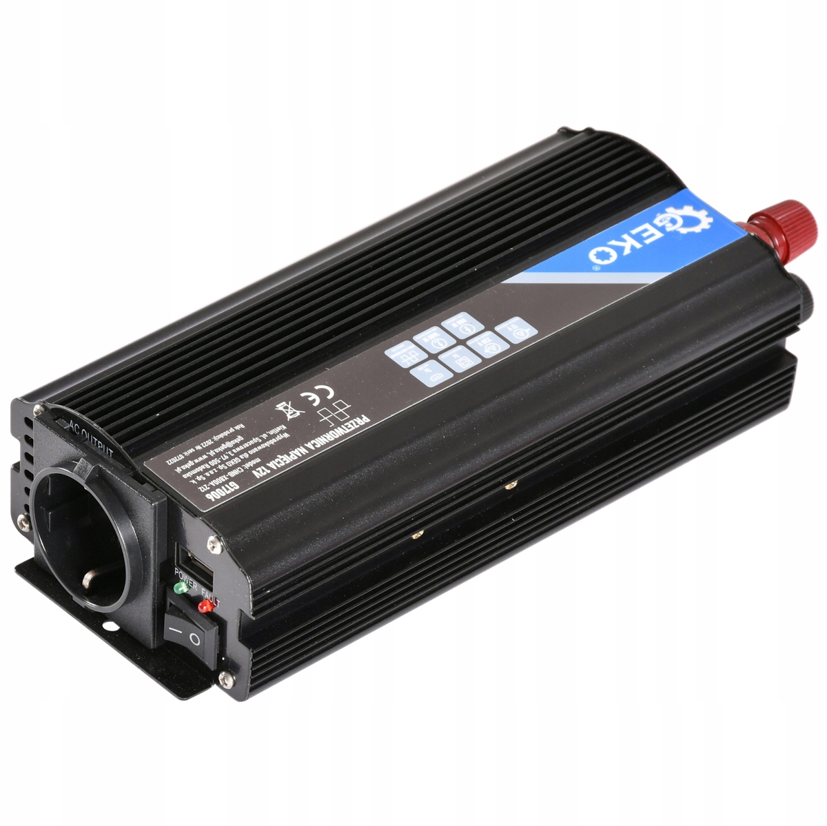 PRZETWORNICA SAMOCHODOWA NAPIĘCIA 12V 230V 1600W Moc użytkowa 800 W