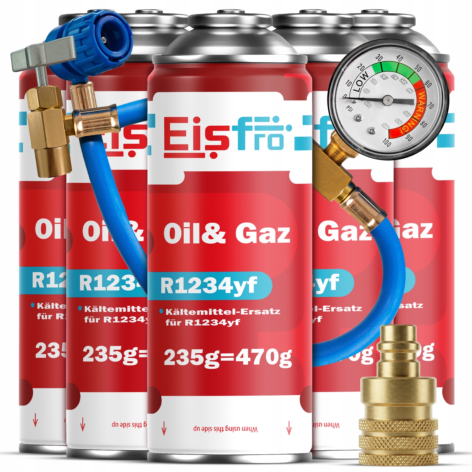 5x Gaz Pro Klimatizace R1234yf chladivo 2v1 Kabel Adaptér
