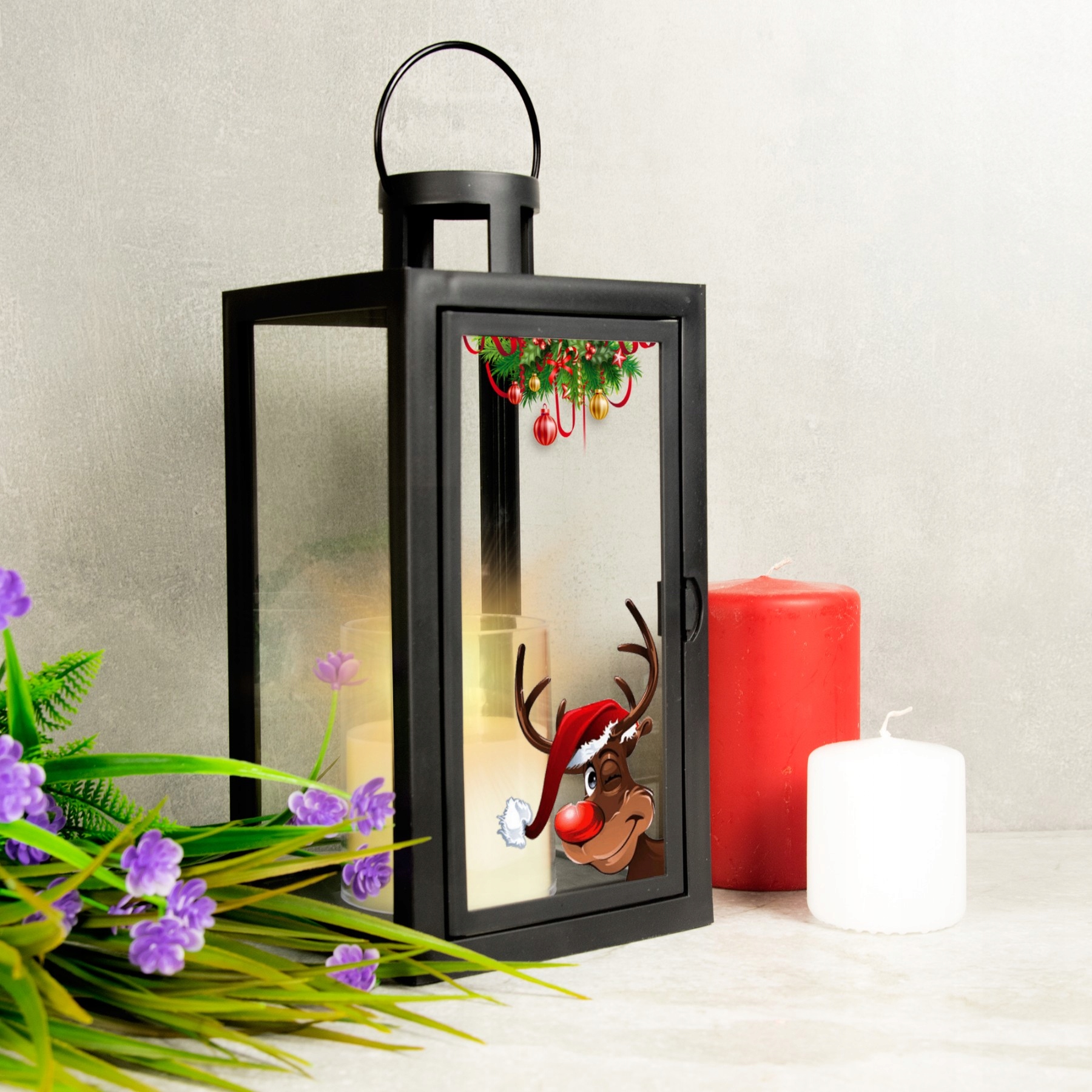 LATARENKA ŚWIĄTECZNA DEKORACYJNA NA ŚWIĘTA LAMPION OGRODOWA LATARNIA Marka Decortrend