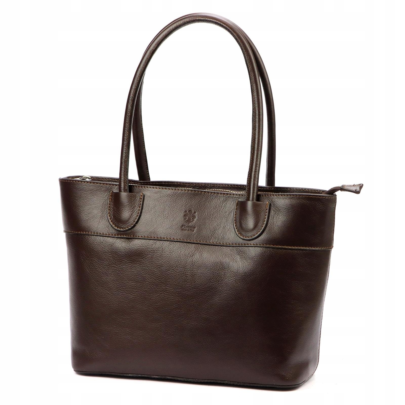 Dámská kožená kabelka přes rameno tmavě hnědá A4 Florence