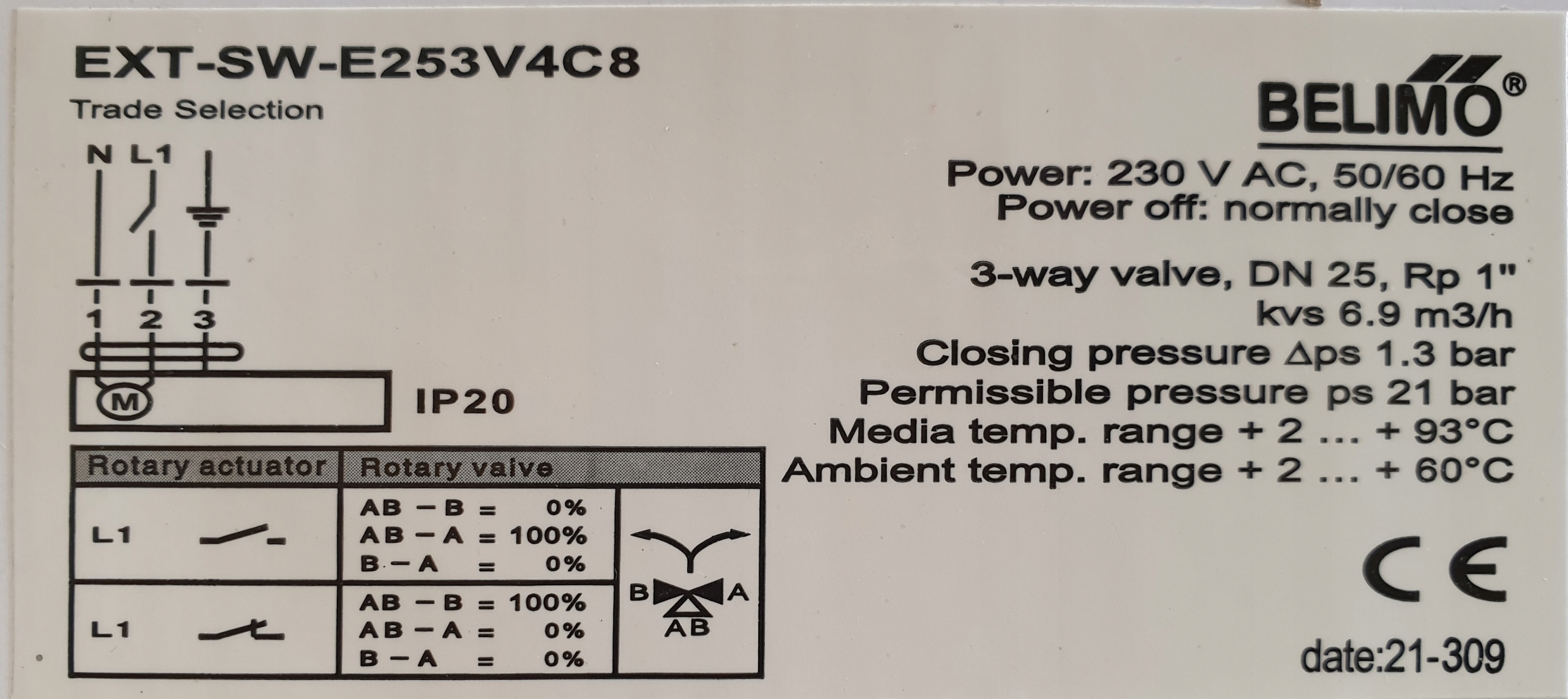 Zawór strefowy 3-drogowy Trójdrożny DN25 1" Stan opakowania oryginalne