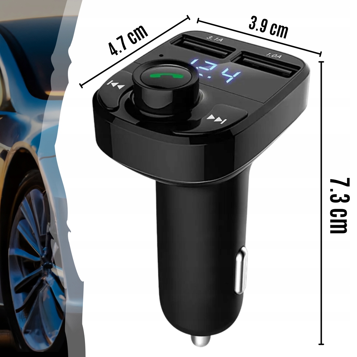 TRANSMITER FM SZYBKA ŁADOWARKA BLUETOOTH AUDIO MP3 BT 3X USB RGB EAN (GTIN) 5906700042522