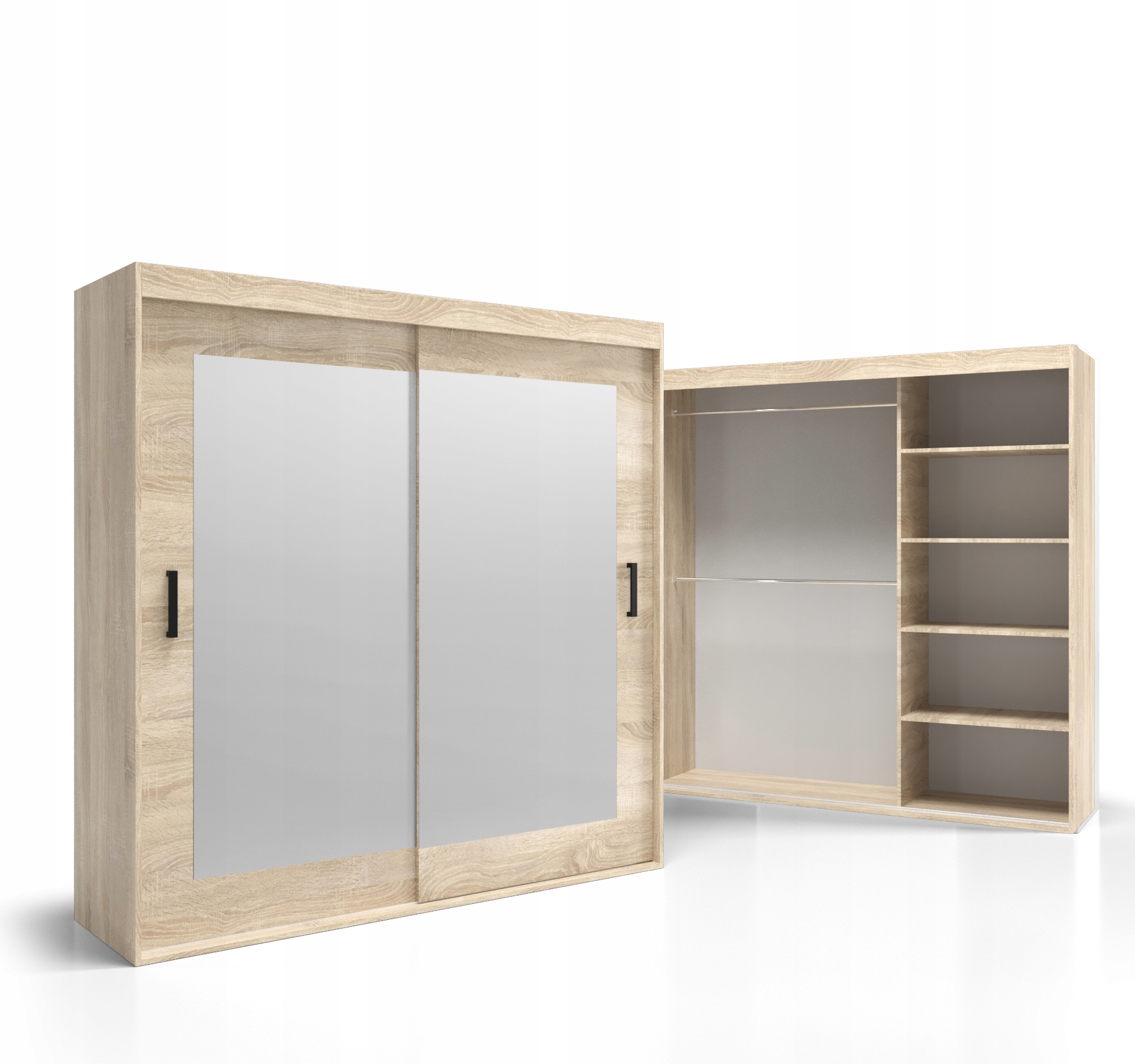 Skříň Dvoudveřová180x255 Deska 18 mm Police Zrcadlo VSZ108 O-sofa