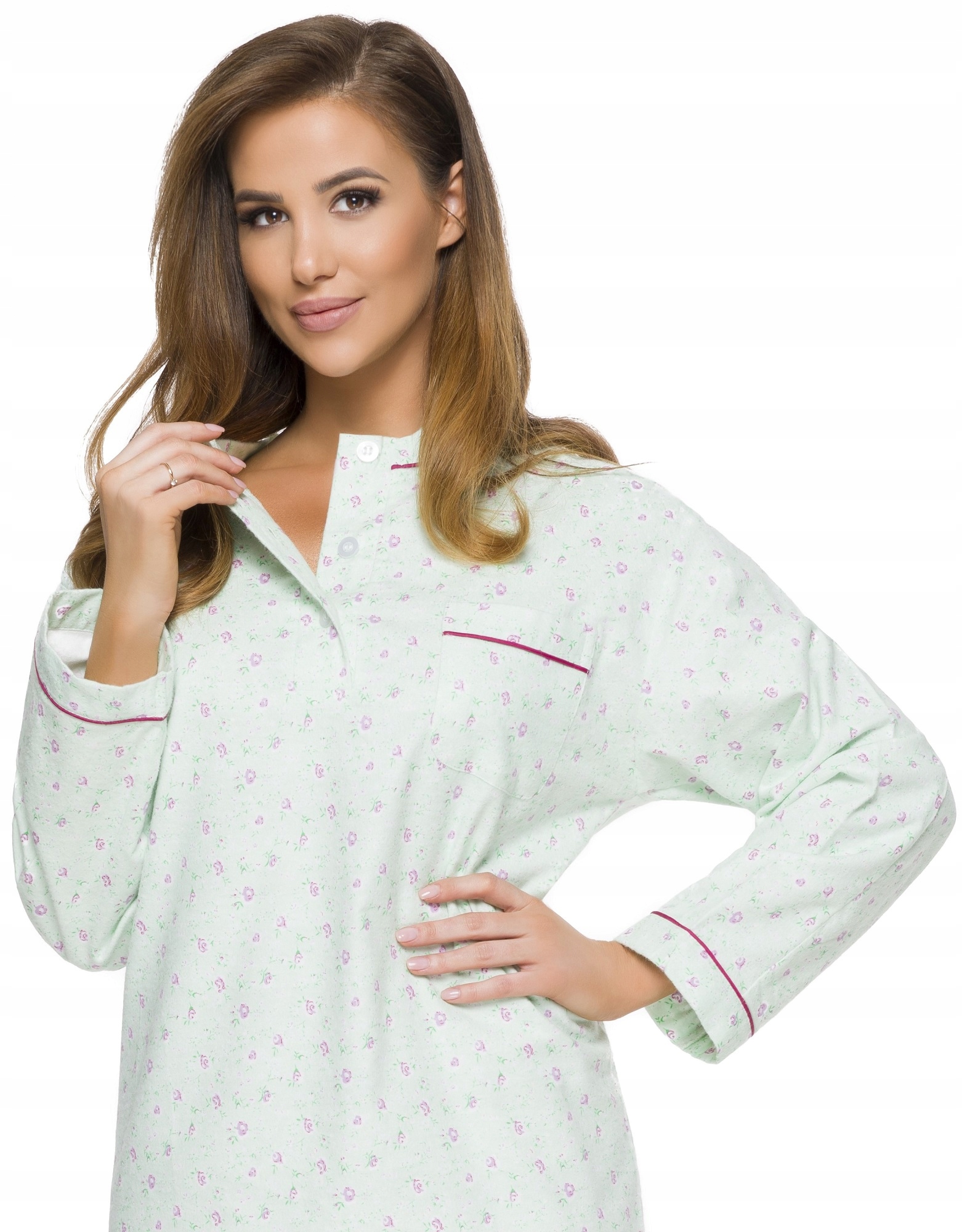 FLANELOWA BAWEŁNIANA DAMSKA KOSZULA NOCNA XXL Płeć kobieta