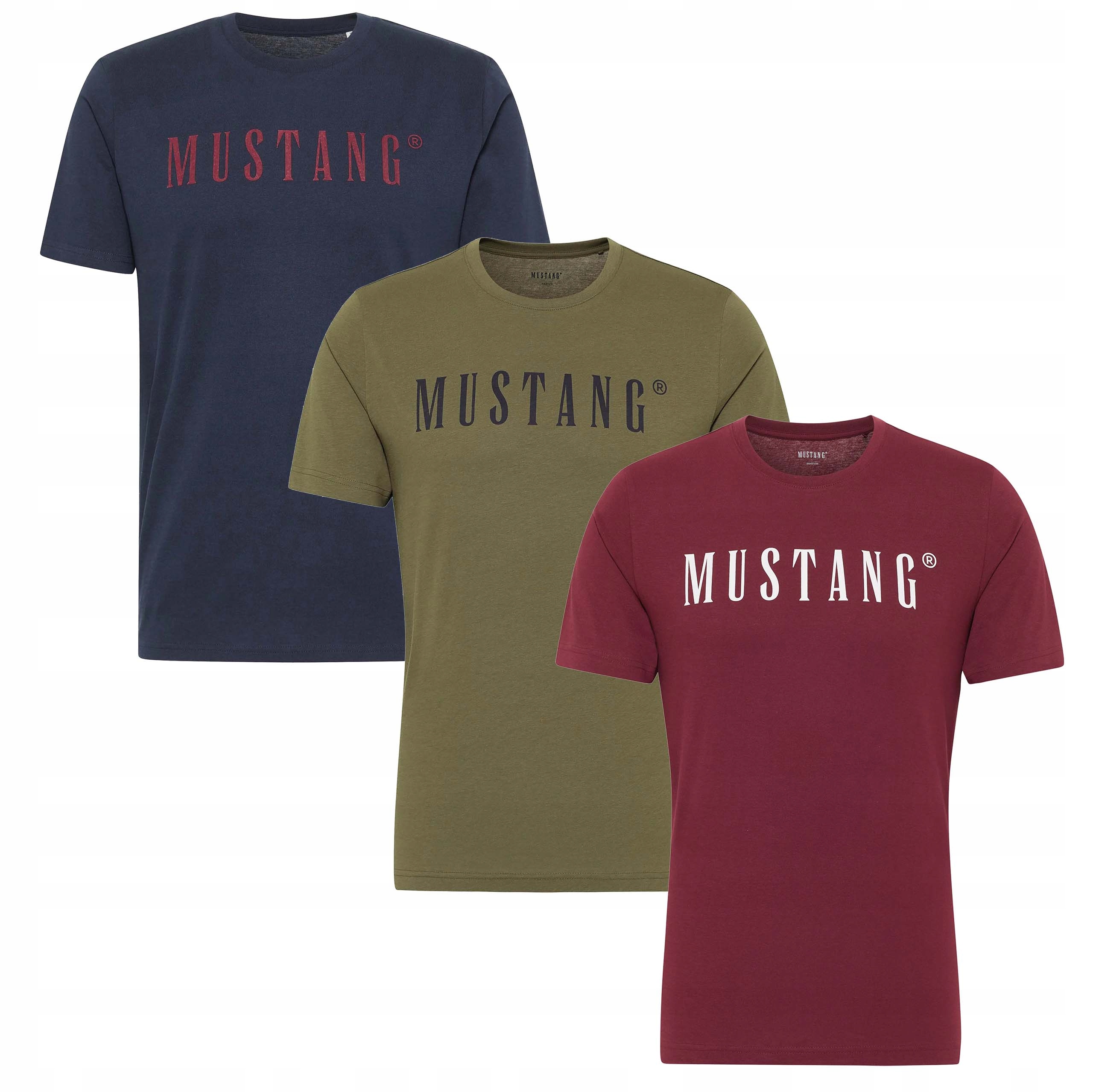 Mustang Tričko Alex C Logo 3pack sada tričko pánské bavlněné velikost M