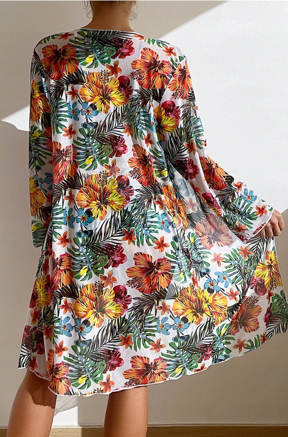 STRÓJ KĄPIELOWY DAMSKI DWUCZĘŚCIOWY NARZUTKA WYSOKI STAN KWIATY XL Rodzaj komplet