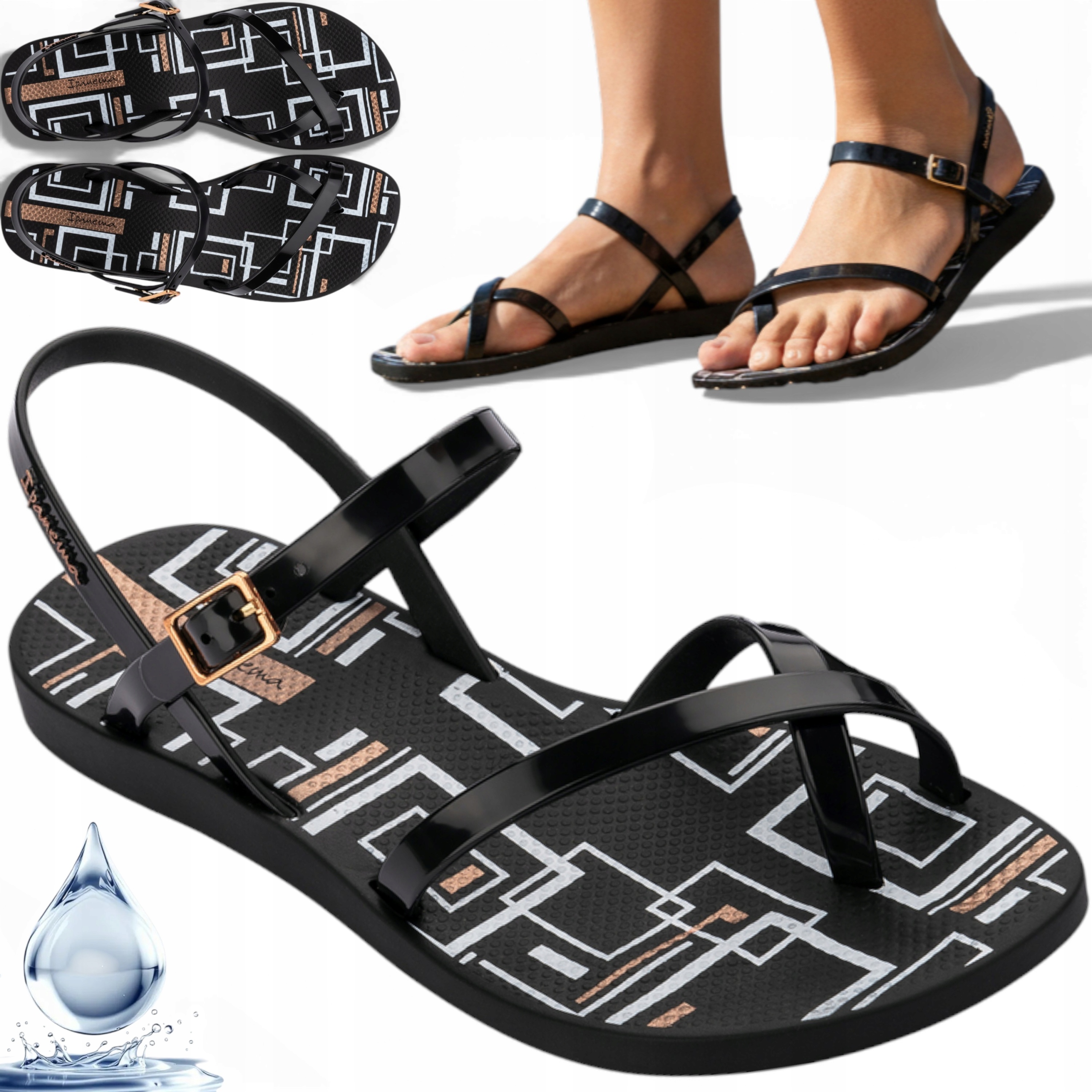 Dámské gumové sandály 40 Ipanema na plážový bazén Lehké Pohodlné Letní