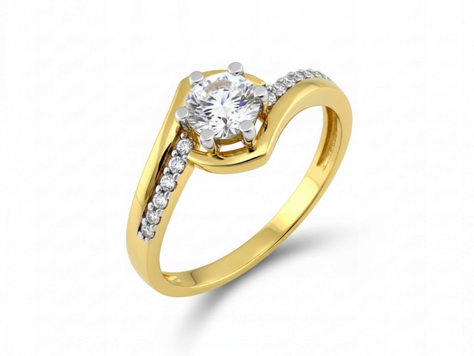 Prstýnek s Bílými zirkony 585 elegantní r22 bílé zlato 1.84 g