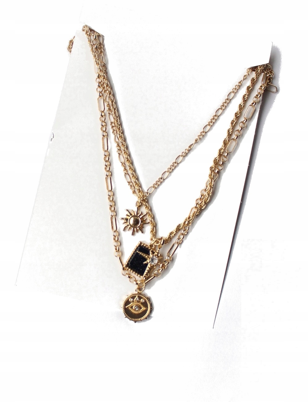 ASOS MULTI NASZYJNIK ŁAŃCUSZEK CHARMS