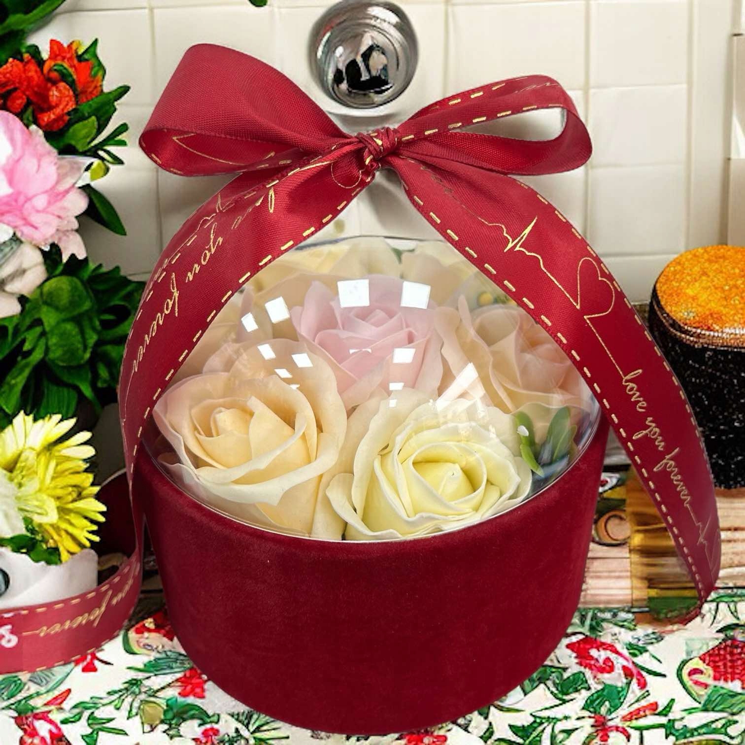 Flower Box Pudełko Kwiaty Mydlane Róże Dzień Matki Wysokość 15 cm