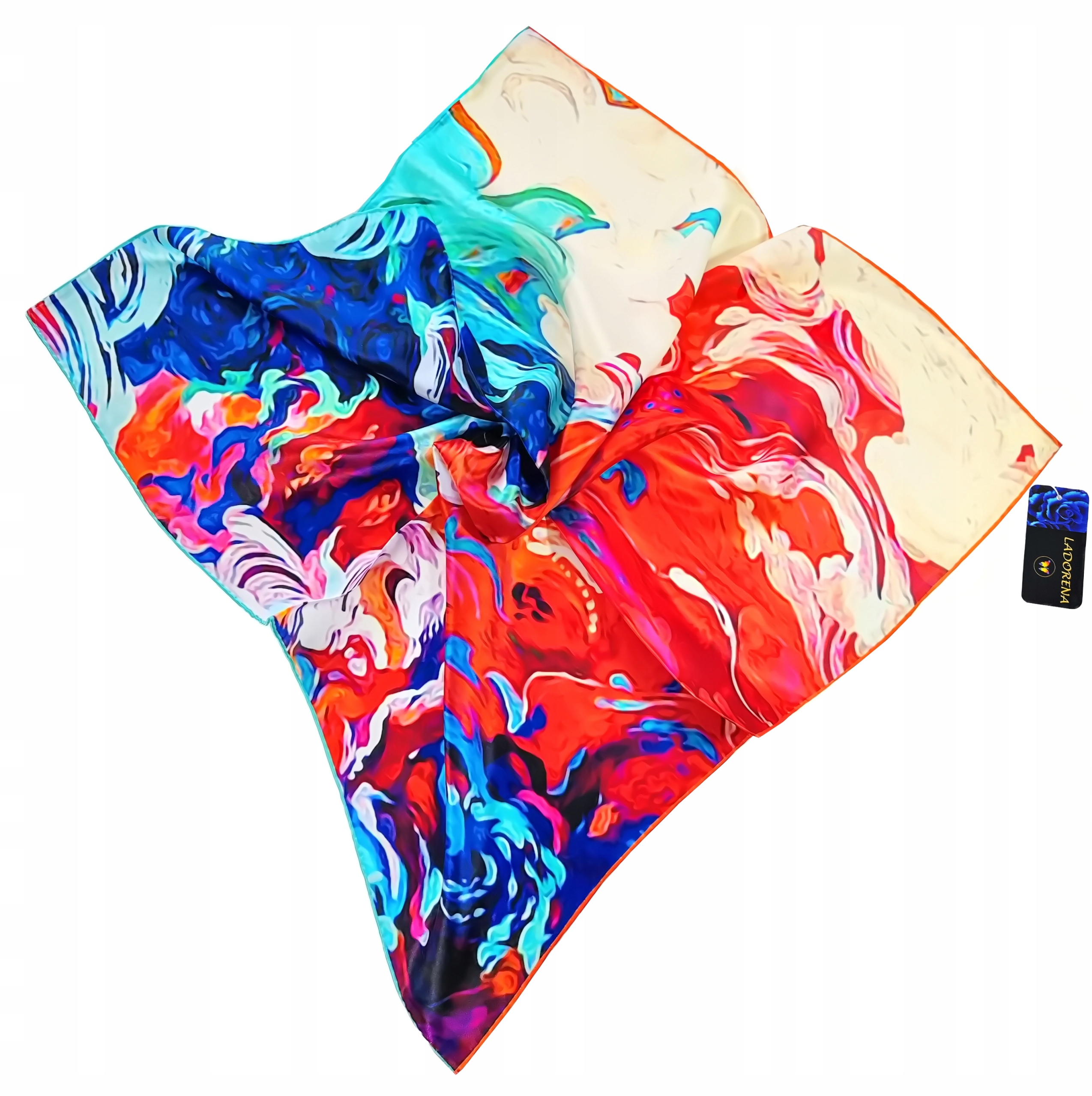 APASZKA JEDWABNA CHUSTA 100% JEDWAB NATURALNY MORWOWY MARKA JAKOŚĆ Wzór dominujący mix wzorów