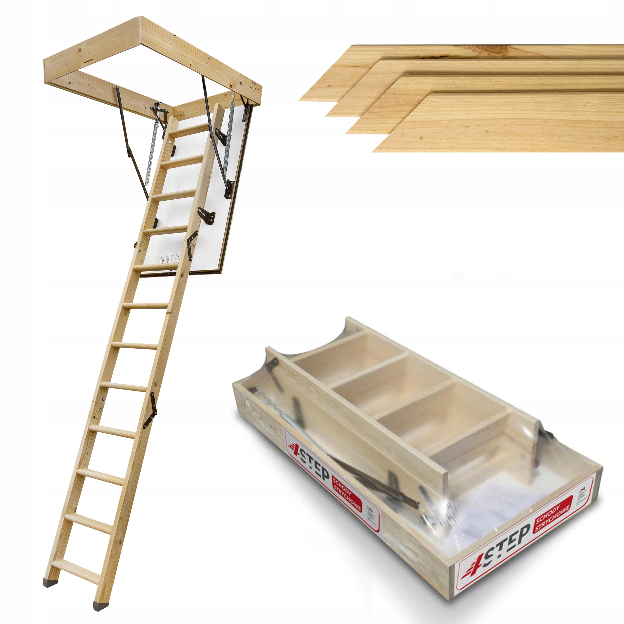 Půdní schody 4STEP Greenline 120x80 35 mm Výlez Maskovací lišty Set