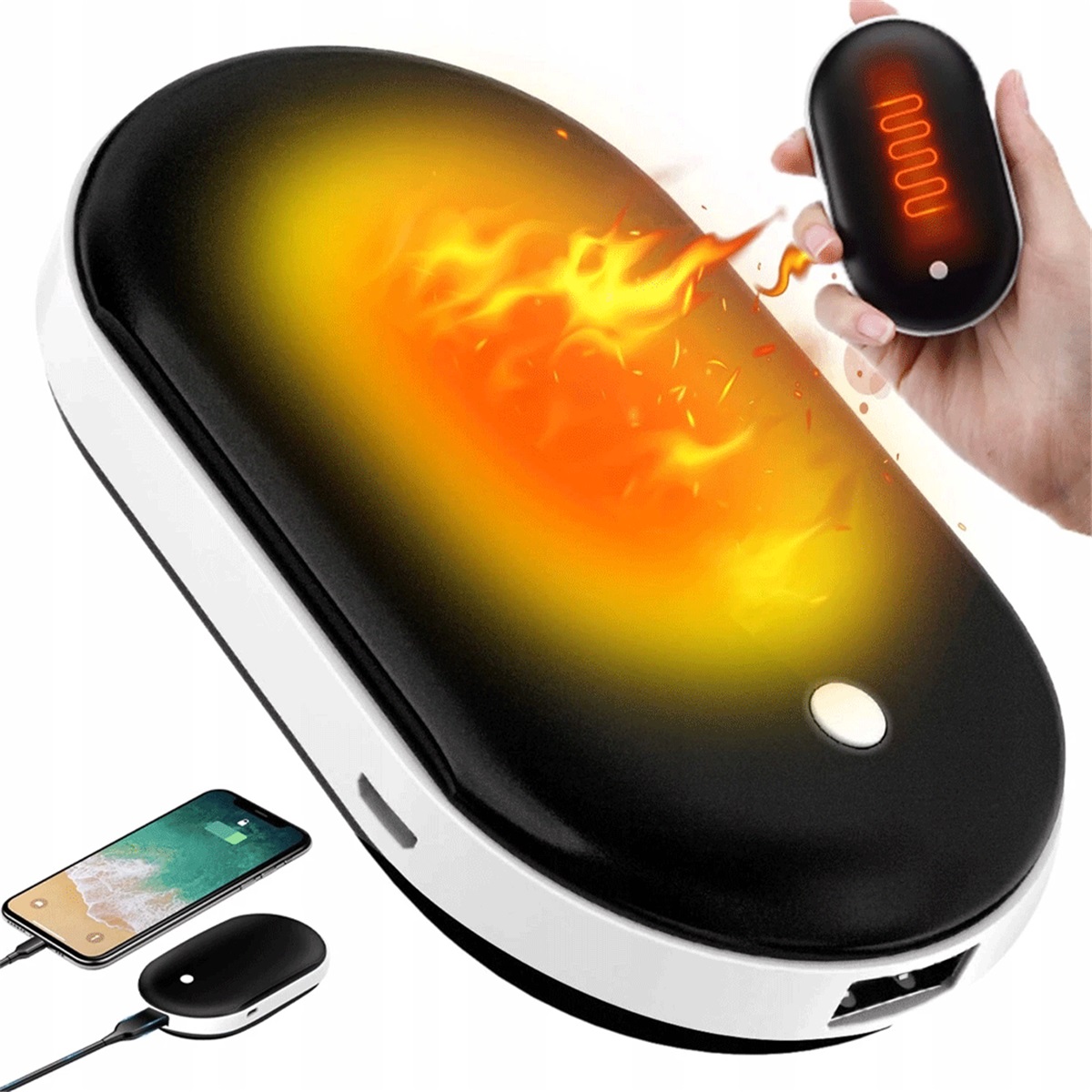 Podgrzewacz Do Rąk 2W1 Z Powerbankiem 5200MAH Na Kemping I Narciarstwo
