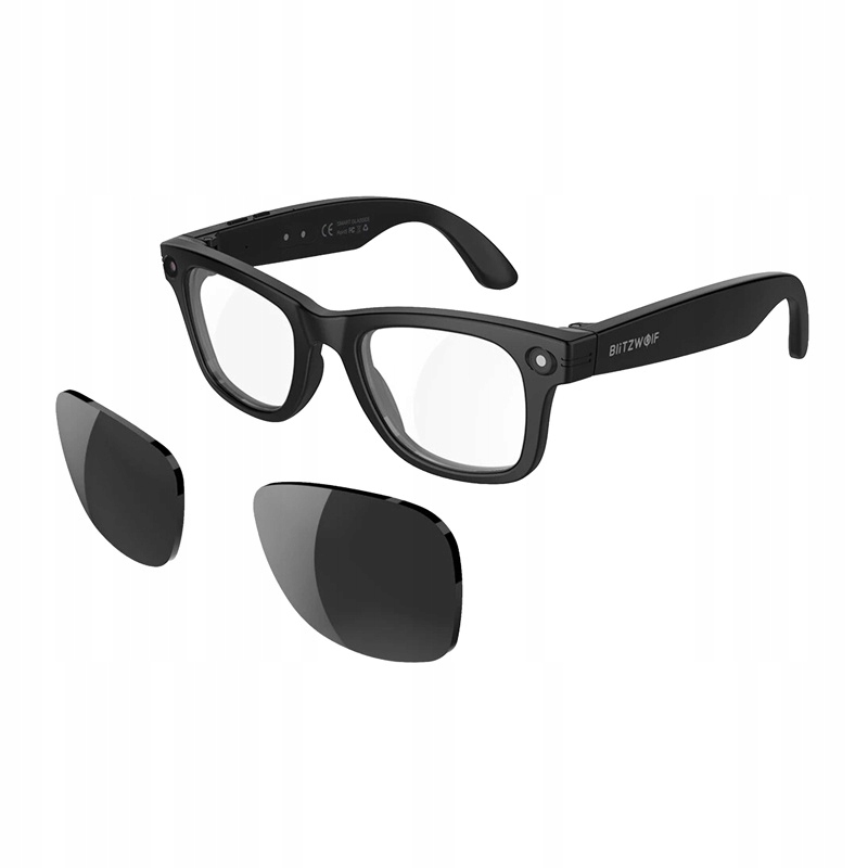 Inteligentne Okulary Ai BlitzWolf Z Kamerą 4K Bluetooth Wymienne Soczewki