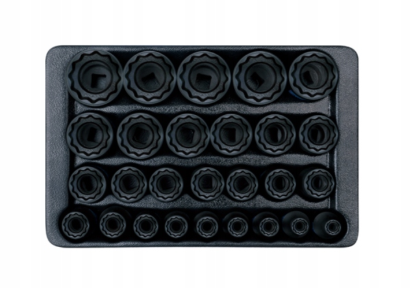 King Tony Zestaw Nasadek Udarowych 1/2" 27szt 12Kąt rozmiar 8-36mm 9-4827MP